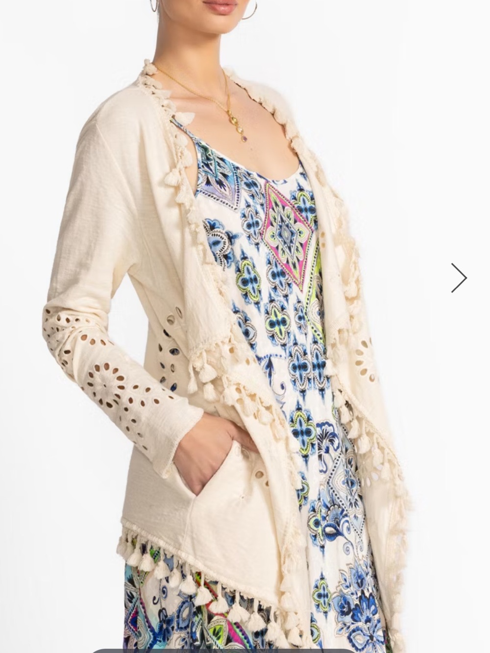 Johnny Was Ivory Quette Sweater NWT - Picture 2 of 8